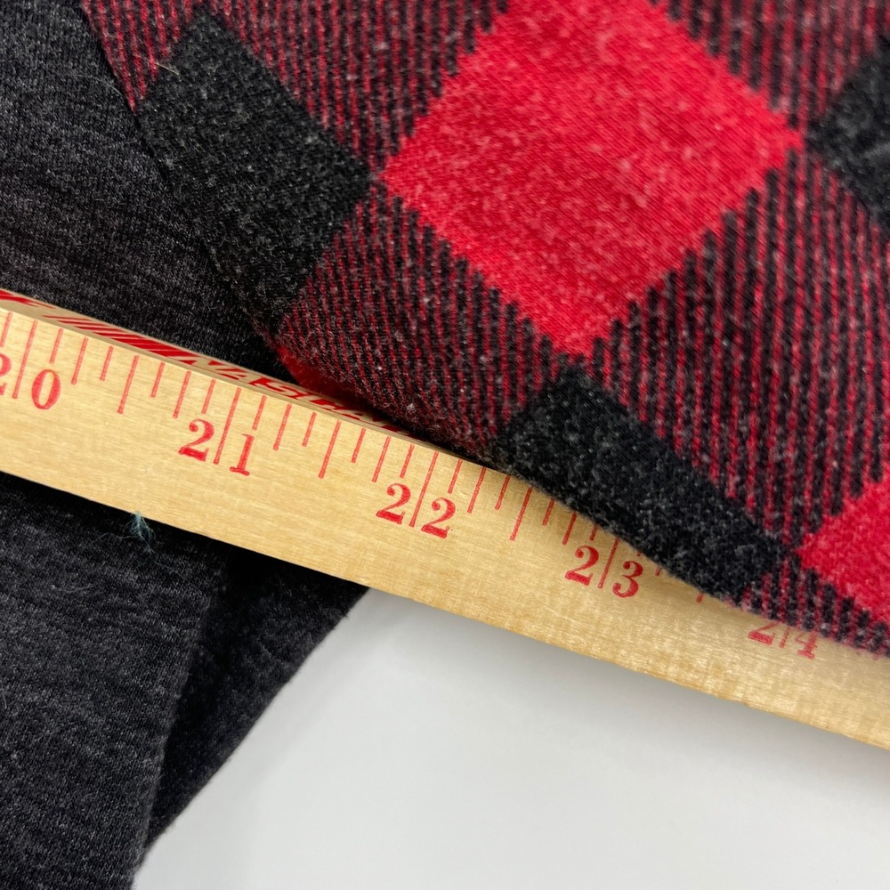 Maurices Womens Large Charcoal Grey Red Buffalo Plaid Quarter Zip Hoodie - Picture 8 of 10